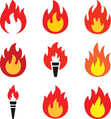 Fire logo icon vector image