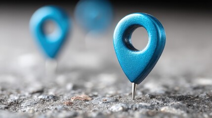 Colorful pin placed on map symbolizing specific location and importance in geographical navigation and exploration context