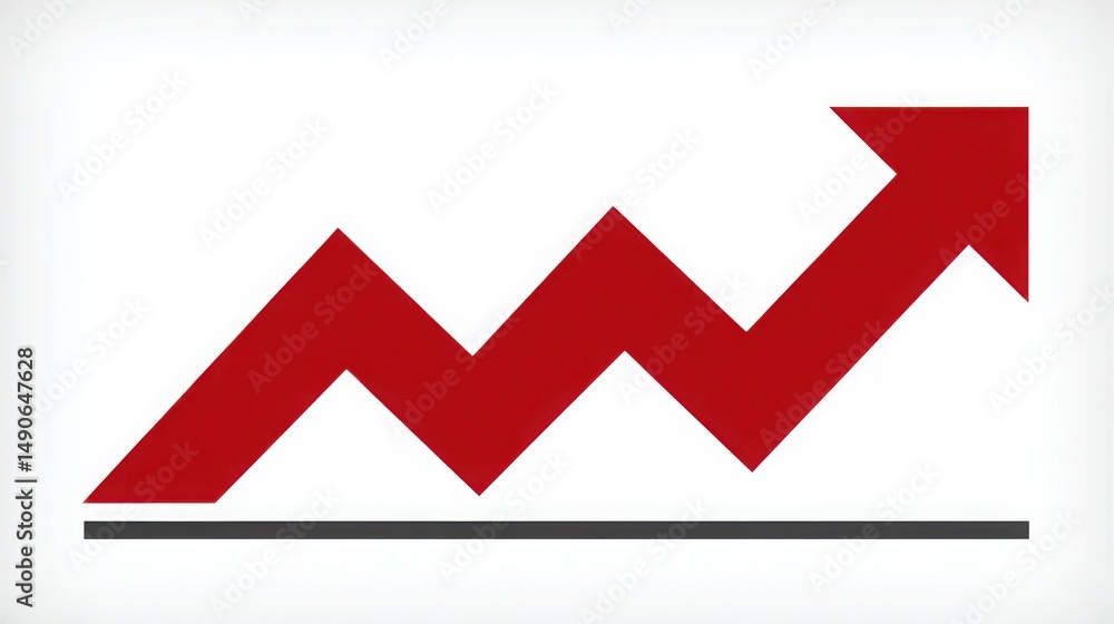 Poster red arrow with the letter w representing real-time inflation-to-wage correlation index concept in di
