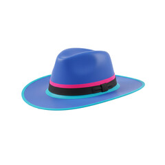 Fototapeta premium Vibrant modern retro fedora hat design