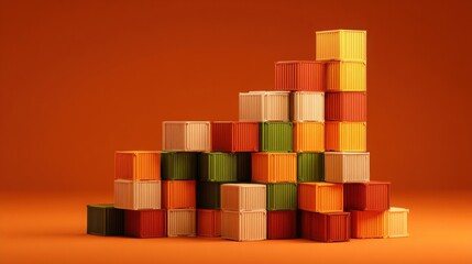 Pile of containers symbolizing real-time net import export tracker icon concept for analyzing global shipping trends