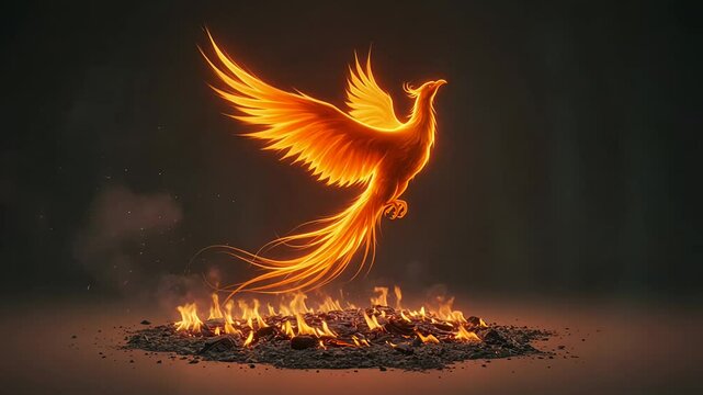 Fiery phoenix soars