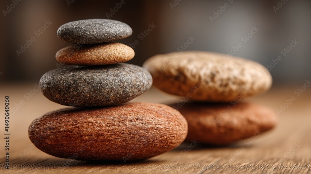 Poster a stack of rocks symbolizing real-time sovereign asset-to-liability balance tool icon concept for fi