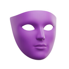 Intriguing purple masquerade mask, a symbolic representation of concealed emotions