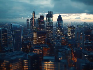 Obraz premium Cityscape at dusk