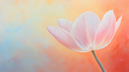 Obraz premium Delicate Pink Tulip in Soft Pastel Colors