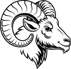 vector illustration of a goat