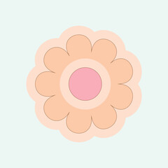 vector illustration flower separate, groovy colors, for postcard, packaging, wrapping paper, spring, summer, autumn, holiday, school