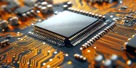 Microchip Closeup Tech  Circuit Board Detail