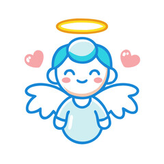 angel icon, angel vector illustration-simple illustration of angel, perfect for angel logos and icons
