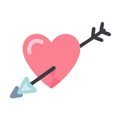 arrow through heart icon, arrow through heart vector illustration-simple illustration of arrow through heart, perfect for arrow through heart logos and icons