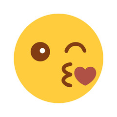 blowing kiss emoji icon, blowing kiss emoji vector illustration-simple illustration of blowing kiss emoji, perfect for blowing kiss emoji logos and icons