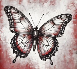 butterfly on grunge background