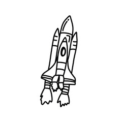 Rocket ship doodle icon. Hand drawn doodle icon.