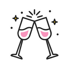 celebration toast icon, celebration toast vector illustration-simple illustration of celebration toast, perfect for celebration toast logos and icons