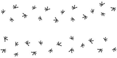 Footprints of Gecko, Traces of a Reptilia on white background. Gecko or lizard silhouette animal tracks. Paw Print. Vector illustration. EPS10.