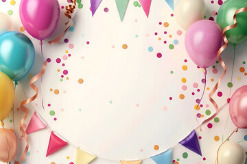 Stylish birthday card design with golden elements and festive balloons ideal for invitations and social media