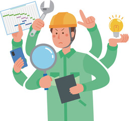 忙しく働く作業員