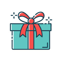 christmas present with ribbon icon, christmas present with ribbon vector illustration-simple illustration of christmas present with ribbon, perfect for christmas present with ribbon logos and icons