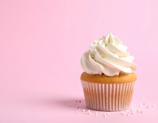 cupcake with pink frosting