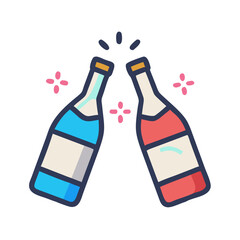 clinking bottles icon, clinking bottles vector illustration-simple illustration of clinking bottles, perfect for clinking bottles logos and icons