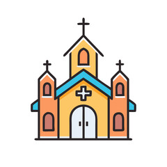 church icon, church vector illustration-simple illustration of church, perfect for church logos and icons