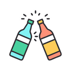 clinking bottles icon, clinking bottles vector illustration-simple illustration of clinking bottles, perfect for clinking bottles logos and icons
