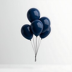 Dark blue balloons clustered