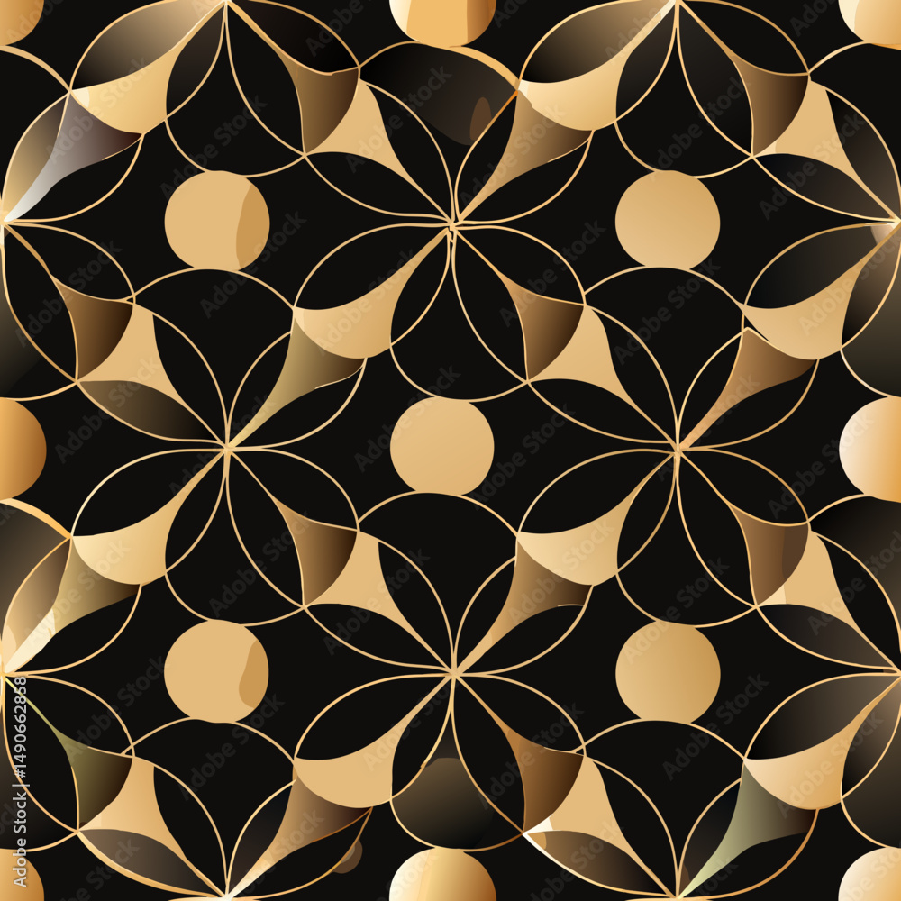Aufkleber geometric seamless vector pattern with overlapping translucent circles