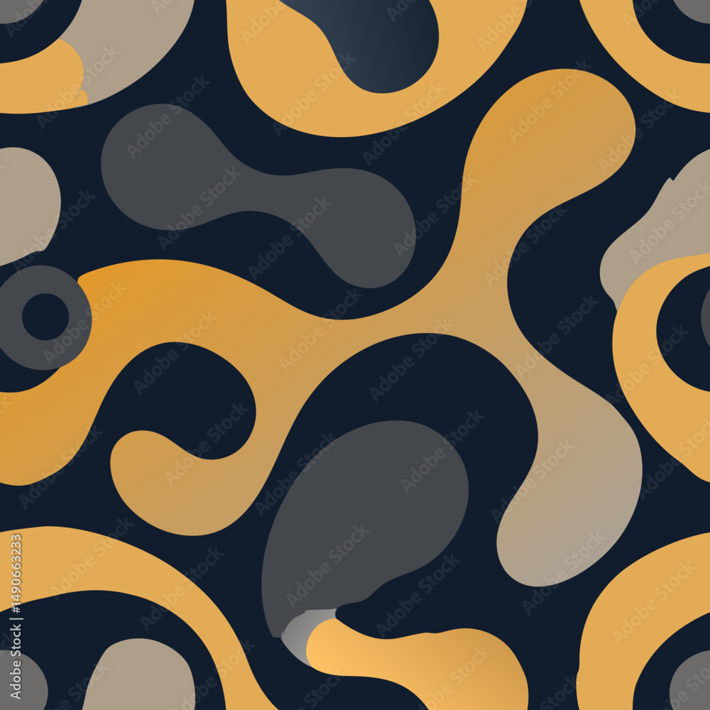 Aufkleber abstract seamless vector pattern with organic shapes in dark gray