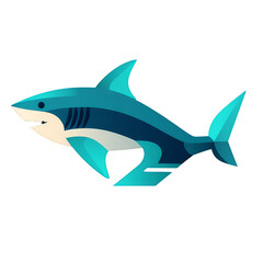 Obraz premium Colorful shark shaped lamp with modern, playful design, featuring shades of blue and white, perfect for children room