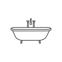 Printbathtub and baby bath icon isolated on white background in flat vector style