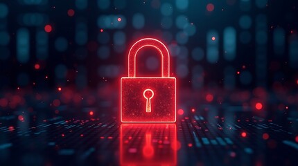 A secure metal padlock with a key is isolated on a white background, symbolizing protection and access to binary code, ensuring digital safety
