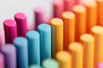 Obraz premium Colorful Cylinders in Abstract Pattern