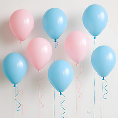 Pink and blue balloons