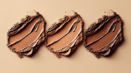 Fototapeta premium Three Swatches of Brown Makeup