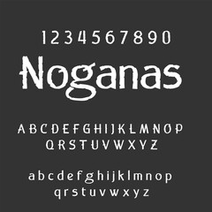 Rough Serif Font Alphabet and Numbers, Vintage Style Serif Font Display