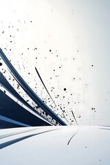 Abstract white and dark blue design