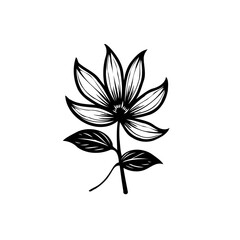 Elegant stylized flower illustration with detailed linework on a plain background
