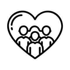 family heart tattoo icon, family heart tattoo vector illustration-simple illustration of family heart tattoo, perfect for family heart tattoo logos and icons