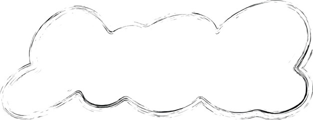 Cloud Shape Drawn with Carefree Lines on a White Canvas Artistic Expression and Design