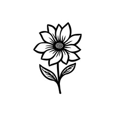 Monochrome floral illustration displaying delicate petals and subtle botanical details