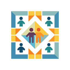 family quilt icon, family quilt vector illustration-simple illustration of family quilt, perfect for family quilt logos and icons