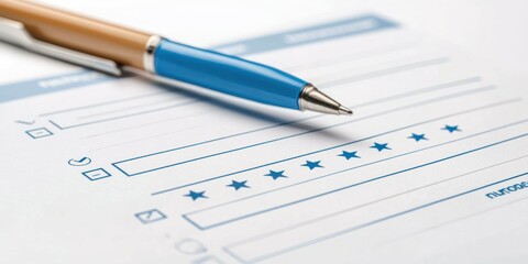 Online form with rating stars and open comment field