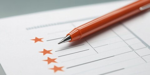 Online form with rating stars and open comment field