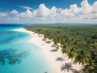 Fototapeta premium tropical beach with palm trees