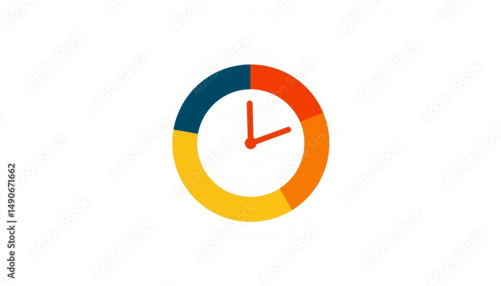 Poster modern sleek vector clock design representing end of fiscal year