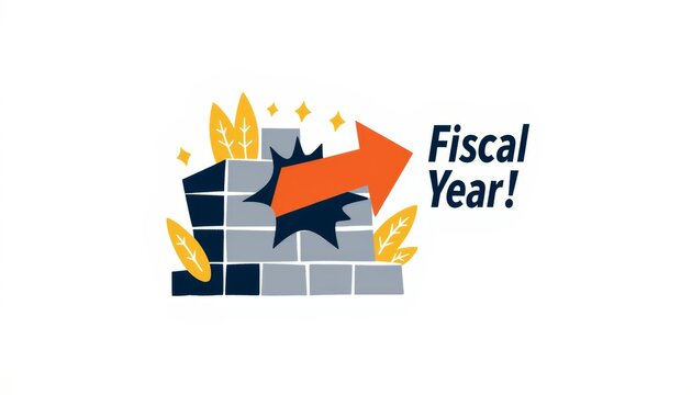 Modern vector design style illustrating end of fiscal year concept  