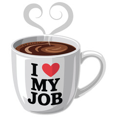 Job passion coffee mug isolated vector illustration