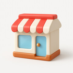 Cute 3D Cartoon Storefront Icon